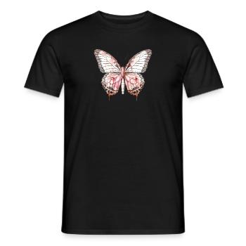 Exotischer rosa Schmetterling Tropisch - Männer T-Shirt - Schwarz - Vorne - AI Model Male 178 light (178cm)