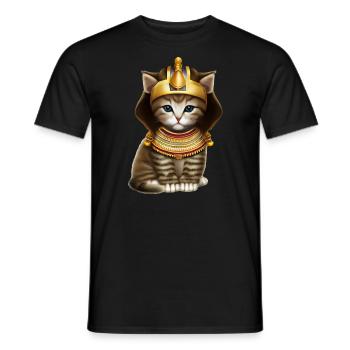 Egyptian Pharaoh Cat - Men's T-Shirt - black - Front - AI Model Male 178 light (178cm)