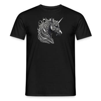 Goth Gothic Unicorn Mystical Horror Dark - Men's T-Shirt - black - Front - AI Model Male 178 light (178cm)