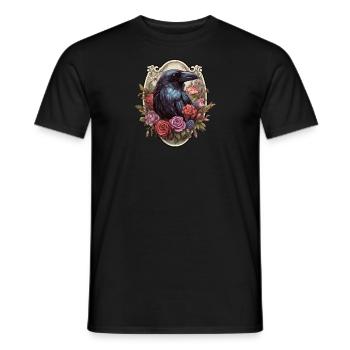 Corbeau gothiqueMystique Horreur Fleurs rouges - T-shirt homme - noir - Devant - AI Model Male 178 light (178cm)