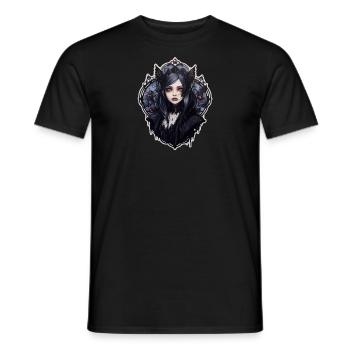 Goth Girl Gothic Red Vampire Mystical Bat - T-shirt homme - noir - Devant - AI Model Male 178 light (178cm)