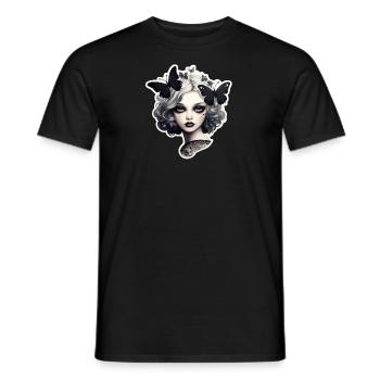 Goth Girl Gothic Mystic Black Butterflies - T-shirt homme - noir - Devant - AI Model Male 178 light (178cm)