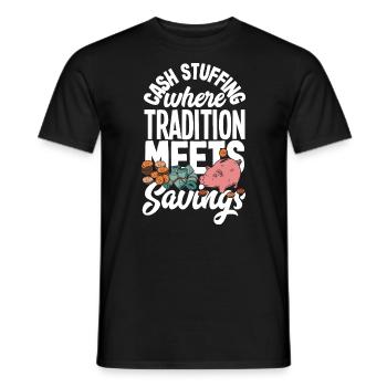 Le bourrage d’argent là où la tradition rencontre l’épargne L’argent - T-shirt homme - noir - Devant - AI Model Male 178 light (178cm)