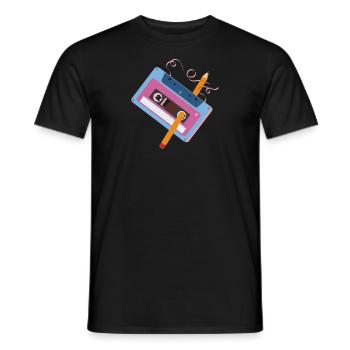 Retro Kasette - Männer T-Shirt - Schwarz - Vorne - AI Model Male 178 light (178cm)
