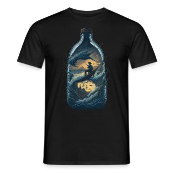 Angler Fishing - Men's T-Shirt - black - Front - AI Model Male 178 light (178cm)