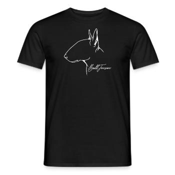 Bull Terrier Profil Hunde Hund Wilsigns - Männer T-Shirt - Schwarz - Vorne - AI Model Male 178 light (178cm)
