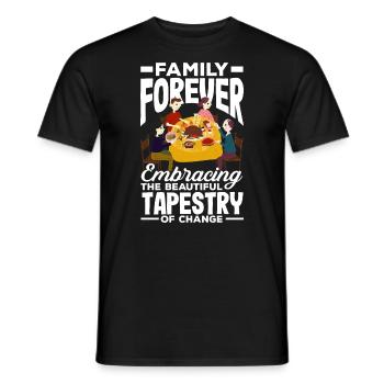 La famille embrasse pour toujours la belle tapisserie - T-shirt homme - noir - Devant - AI Model Male 178 light (178cm)