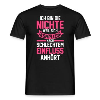 Nichte - Männer T-Shirt - Schwarz - Vorne - AI Model Male 178 light (178cm)