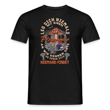 Pilzsammler Pilze sammeln Schwammerlsuche - Männer T-Shirt - Schwarz - Vorne - AI Model Male 178 light (178cm)