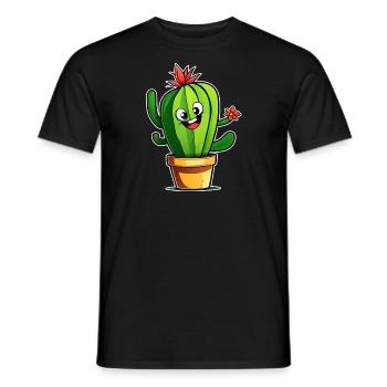 My little green cactus - Men's T-Shirt - black - Front - AI Model Male 178 light (178cm)