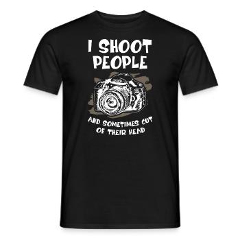 Je photographie des gens - T-shirt homme - noir - Devant - AI Model Male 178 light (178cm)