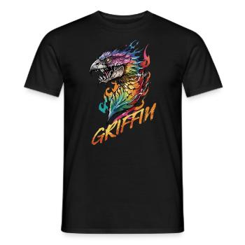 Majestic Griffin - Guardian of the Skies - Men's T-Shirt - black - Front - AI Model Male 178 light (178cm)
