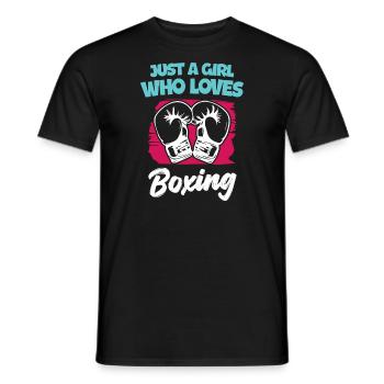 Juste une fille qui aime la boxe - T-shirt homme - noir - Devant - AI Model Male 178 light (178cm)