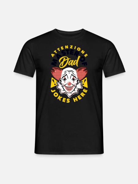 Attenzione Master of Dad Jokes - Men's T-Shirt - black