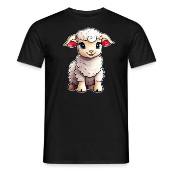 Niedliches kleines Lämmchen - Männer T-Shirt - Schwarz - Vorne - AI Model Male 178 light (178cm)