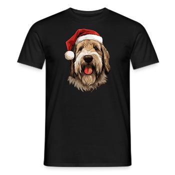 Otterhound Dog Christmas Head - Men's T-Shirt - black - Front - AI Model Male 178 light (178cm)