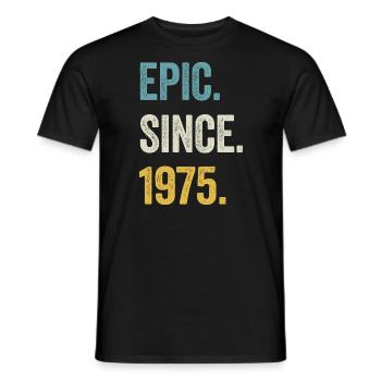 49e anniversaire 49 ans d’épopée depuis 1975 - T-shirt homme - noir - Devant - AI Model Male 178 light (178cm)