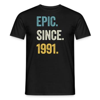 33e anniversaire 33 ans d’épopée depuis 1991 - T-shirt homme - noir - Devant - AI Model Male 178 light (178cm)