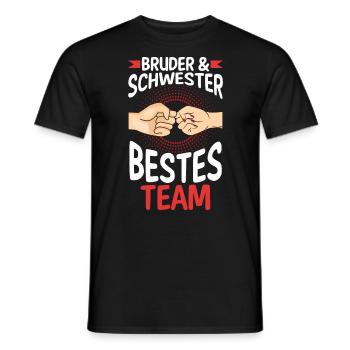 Geschwister Bruder und Schwester - Männer T-Shirt - Schwarz - Vorne - AI Model Male 178 light (178cm)