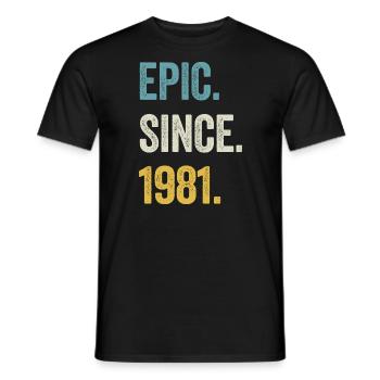 43e anniversaire 43 ans d’épopée depuis 1981 - T-shirt homme - noir - Devant - AI Model Male 178 light (178cm)
