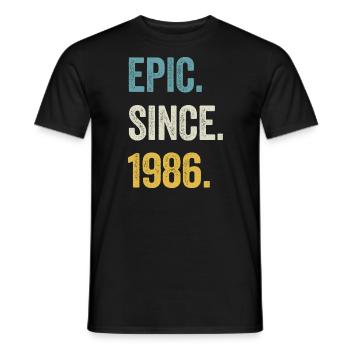 38e anniversaire 38 ans d’épopée depuis 1986 - T-shirt homme - noir - Devant - AI Model Male 178 light (178cm)