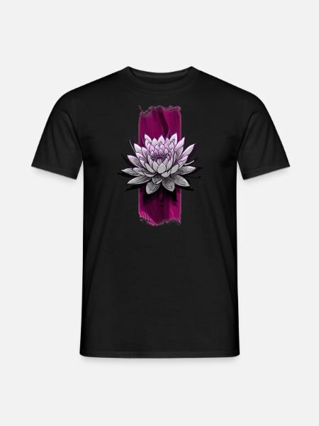 Blushing Bloom: Pink Lotus Flower - Men's T-Shirt - black