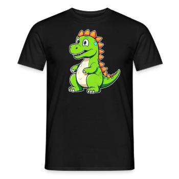 Dinosaure comique mignon - T-shirt homme - noir - Devant - AI Model Male 178 light (178cm)