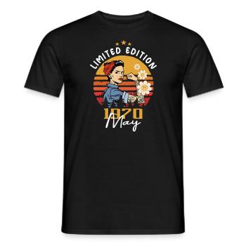 Légendaire depuis mai 1970 - mai 1970 Anniversaire 1970 - T-shirt homme - noir - Devant - AI Model Male 178 light (178cm)