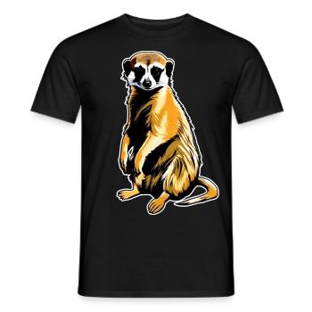 Mignon petit suricate - T-shirt homme - noir - Devant - AI Model Male 178 light (178cm)