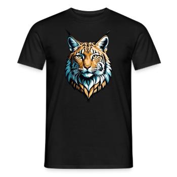 The lynx - the silent guardian of the forest - Men's T-Shirt - black - Front - AI Model Male 178 light (178cm)