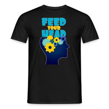 Feed your head - füttere Deinen Kopf - Men's T-Shirt - black - Front - AI Model Male 178 light (178cm)