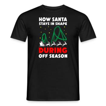How Santa Stays In Shape During Off Season - Men's T-Shirt - black - Front - AI Model Male 178 light (178cm)