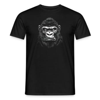 Gorille Portrait Faune Faune Jungle Singe - T-shirt homme - noir - Devant - AI Model Male 178 light (178cm)