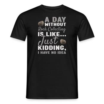 Collectionneur de roches Une journée sans collecte de roches - T-shirt homme - noir - Devant - AI Model Male 178 light (178cm)