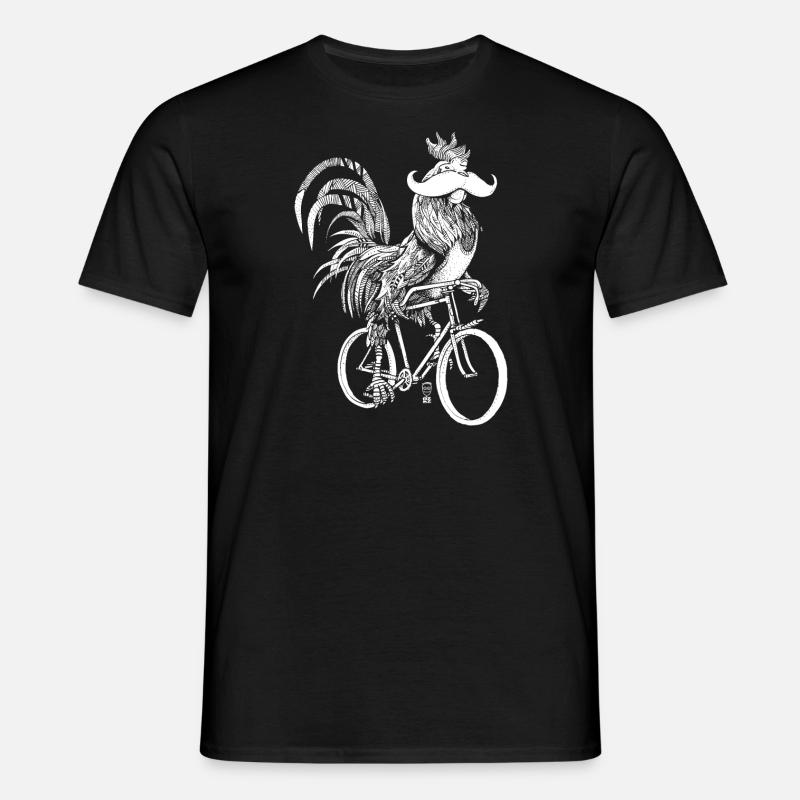 Hane & Cykler - hvid version - T-shirt til herrer - sort