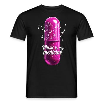 Musik ist meine Medizin für Musikliebhaber - Männer T-Shirt - Schwarz - Vorne - AI Model Male 178 light (178cm)
