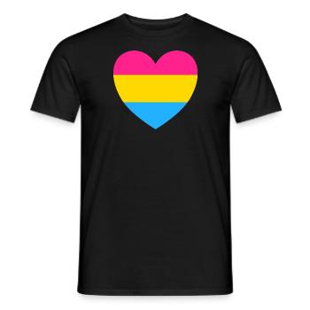Drapeau Pansexuel Coeur - T-shirt homme - noir - Devant - AI Model Male 178 light (178cm)