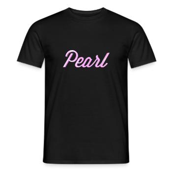 Pearl Stylized Text - Men's T-Shirt - black - Front - AI Model Male 178 light (178cm)