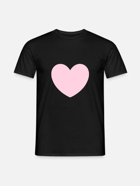 rosarotes Herz Herz rosa Geschenk Valentinstag - Männer T-Shirt - Schwarz