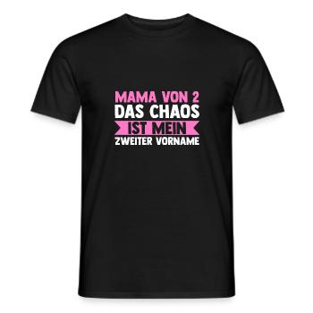 Mom of 2 children - Men's T-Shirt - black - Front - AI Model Male 178 light (178cm)