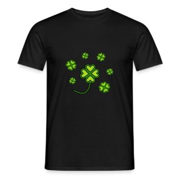 St Patrick's Day shamrocks - Men's T-Shirt - black - Front - AI Model Male 178 light (178cm)