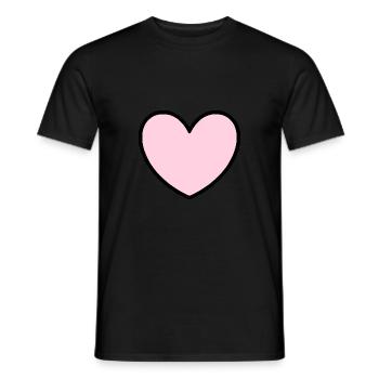 rosarotes Herz Herz rosa Geschenk Valentinstag - Männer T-Shirt - Schwarz - Vorne - AI Model Male 178 light (178cm)