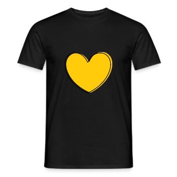 yellow heart yellow valentine's day - Men's T-Shirt - black - Front - AI Model Male 178 light (178cm)