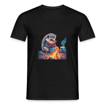 Lagerfeuer - Männer T-Shirt - Schwarz - Vorne - AI Model Male 178 light (178cm)