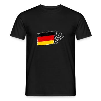 Federball Deutsche Flagge Badminton - Männer T-Shirt - Schwarz - Vorne - AI Model Male 178 light (178cm)