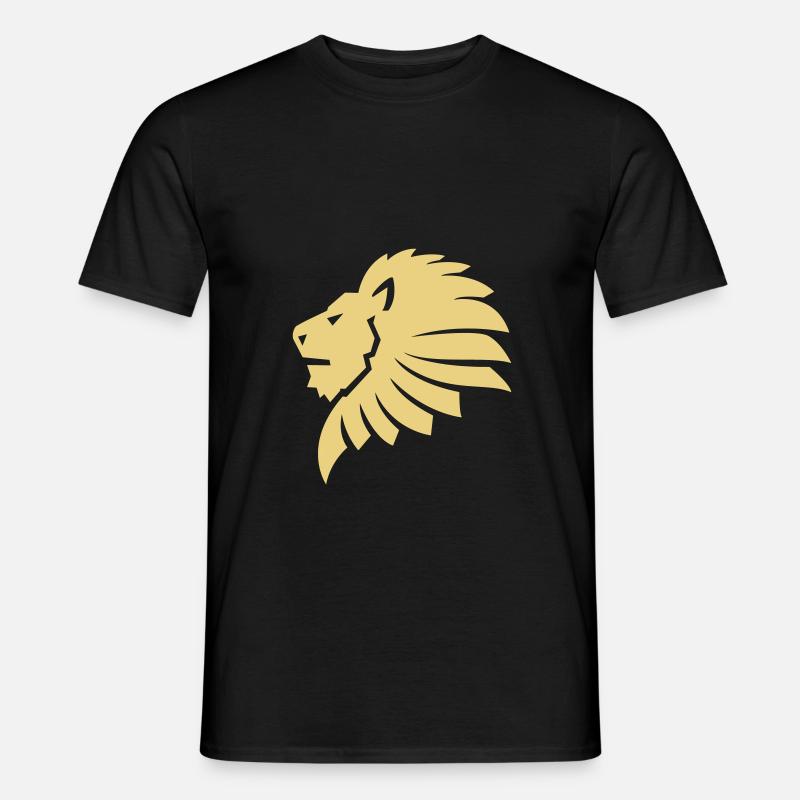 löwen kopf stolz - Männer T-Shirt - Schwarz