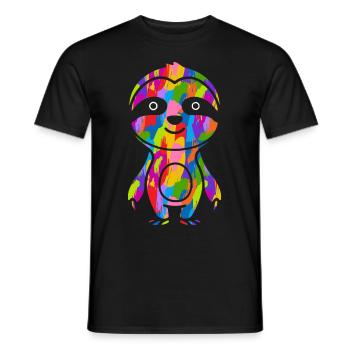 Faultier Bunt - Männer T-Shirt - Schwarz - Vorne - AI Model Male 178 light (178cm)