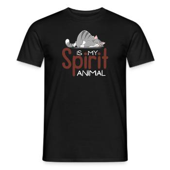 The cat is my spiritual animal - Men's T-Shirt - black - Front - AI Model Male 178 light (178cm)