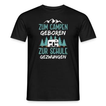 Camping Campingplatz Kinder Camper Wohnmobil - Männer T-Shirt - Schwarz - Vorne - AI Model Male 178 light (178cm)
