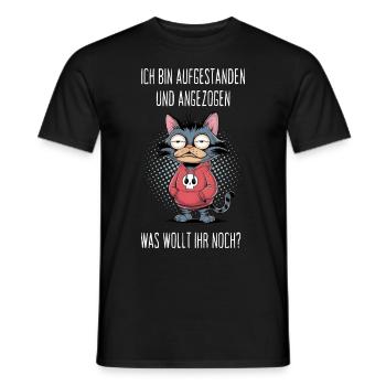 Je me suis levé et j’ai habillé de l’humour de chat - T-shirt homme - noir - Devant - AI Model Male 178 light (178cm)